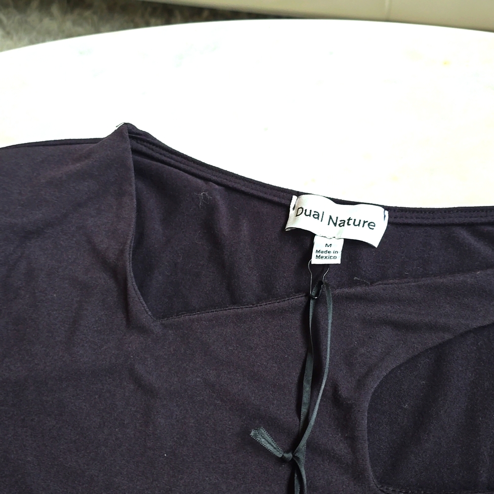 NWT Dual Nature tee-shirt w/ cut-out dress in eggplant size medium - Picture 8 of 9